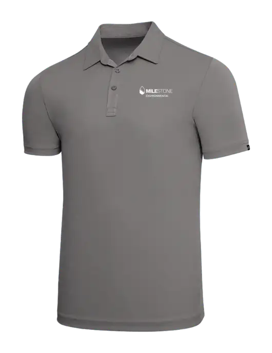 TravisMathew Grey Solid Oceanside Polo w/Milestone Environmental Logo