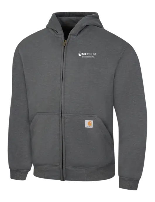 Carhartt Dark Grey Heather Rain Defender Paxton Heavyweight Hooded Zip-Front Sweatshirt w/Milestone Environmental Logo