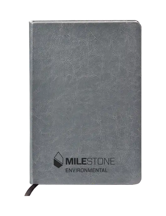 Fabrizio Grey Hard Cover 5.75 x 8.3 Journal w/Milestone Environmental Logo