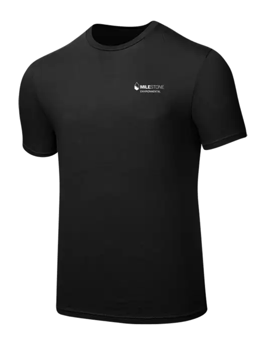 Seriously Soft Black T-Shirt w/Milestone Environmental Logo