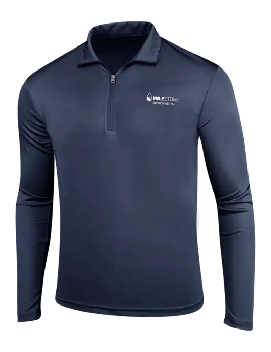 Navy PosiCharge Competitor 1/4 Zip Pullover w/Milestone Environmental Logo