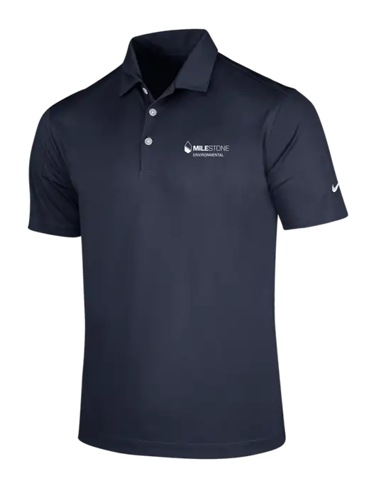 NIKE Dark Navy Dri-Fit Vertical Mesh Polo w/Milestone Environmental Logo