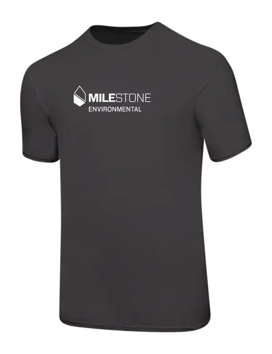 Ring Spun Charcoal 4.5 oz T-Shirt w/Milestone Environmental Logo