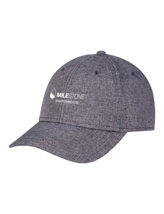 Heather Charcoal Structured Linen Look Cap Hook & Loop w/Milestone Environmental Logo