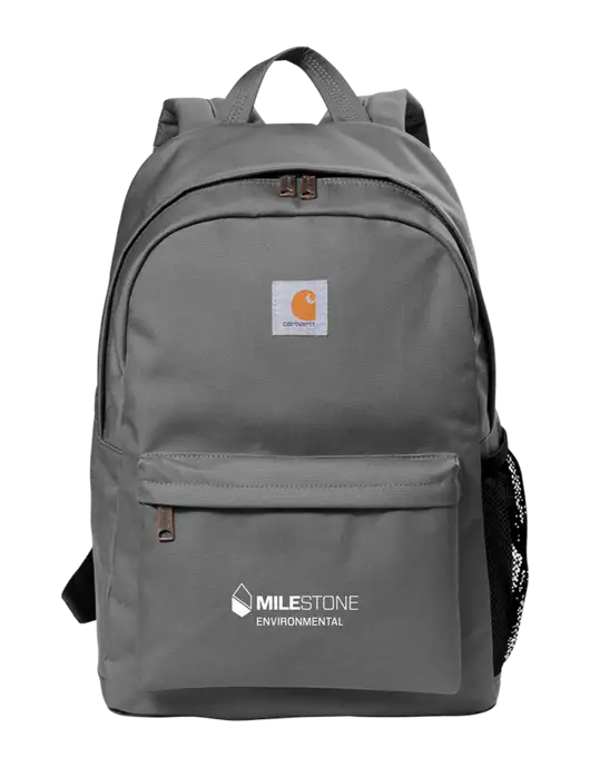 Carhartt Grey Canvas Backpack w/Milestone Environmental Logo