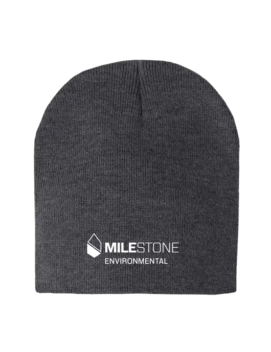 Charcoal Heather Element Knit Beanie w/Milestone Environmental Logo