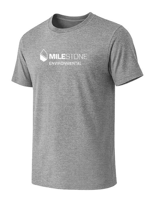 BELLA+CANVAS Heather Grey CVC Short Sleeve Tee w/Milestone Environmental Logo
