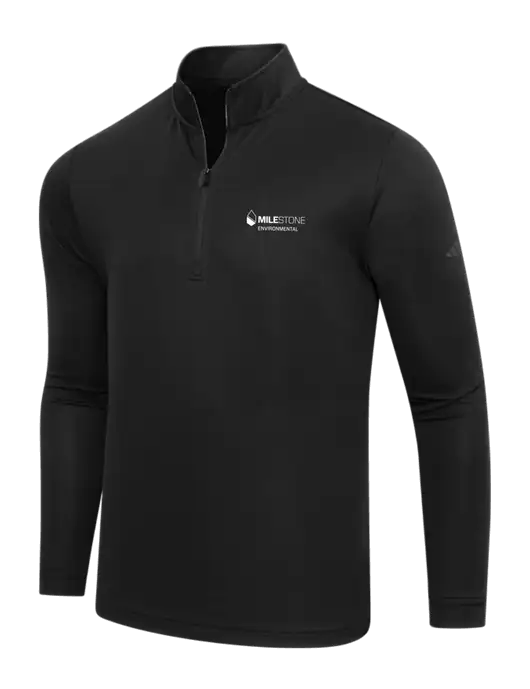 Adidas Black Lightweight Quarter Zip Pullover w/Milestone Environmental Logo