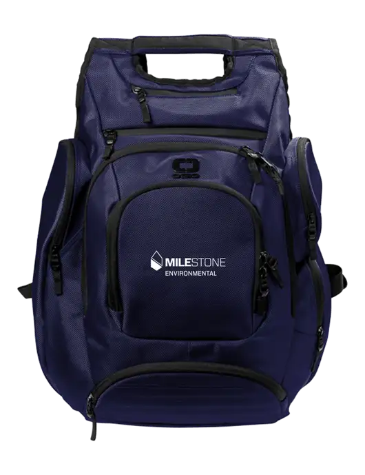 OGIO Navy Metro Ballistic Laptop Backpack w/Milestone Environmental Logo