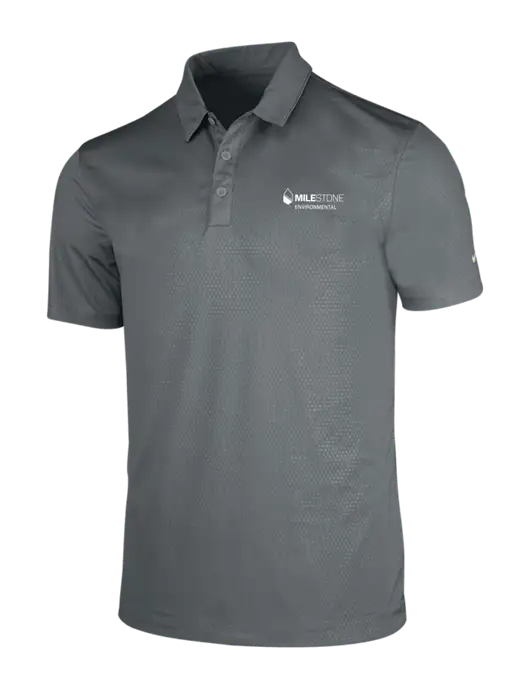 NIKE Medium Grey Dri-Fit Embossed Tri-Blade Polo w/Milestone Environmental Logo