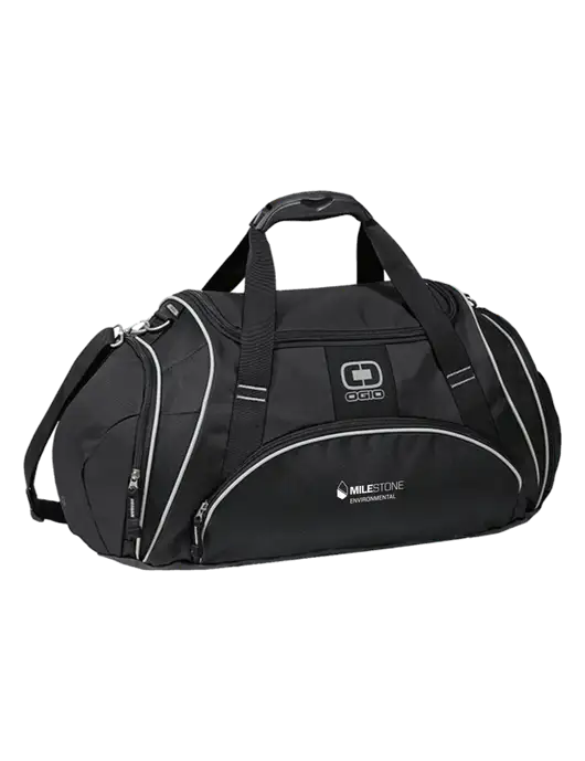 OGIO Black Crunch Duffel
 w/Milestone Environmental Logo