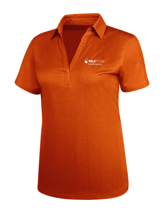 Orange Womens Performance Fine Jacquard Polo w/Milestone Environmental Logo