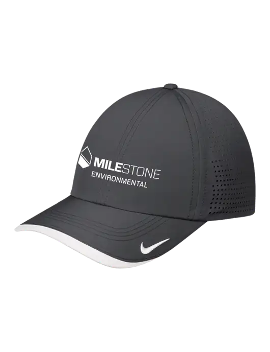 Nike Dark Grey/White Dri-FIT Perforated Performance Cap w/Milestone Environmental Logo