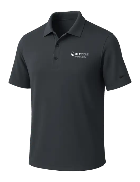 NIKE Dark Grey Dri-Fit Micro Pique Polo w/Milestone Environmental Logo