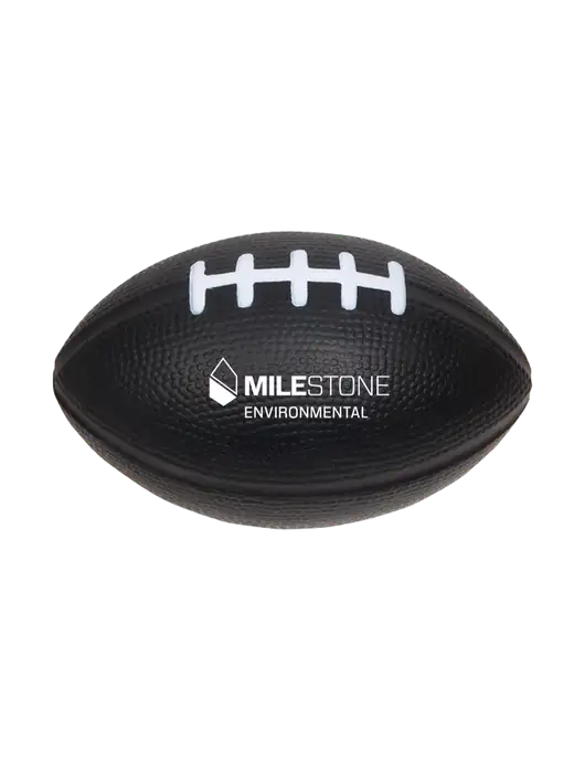 Black Stress Reliever Football w/Milestone Environmental Logo