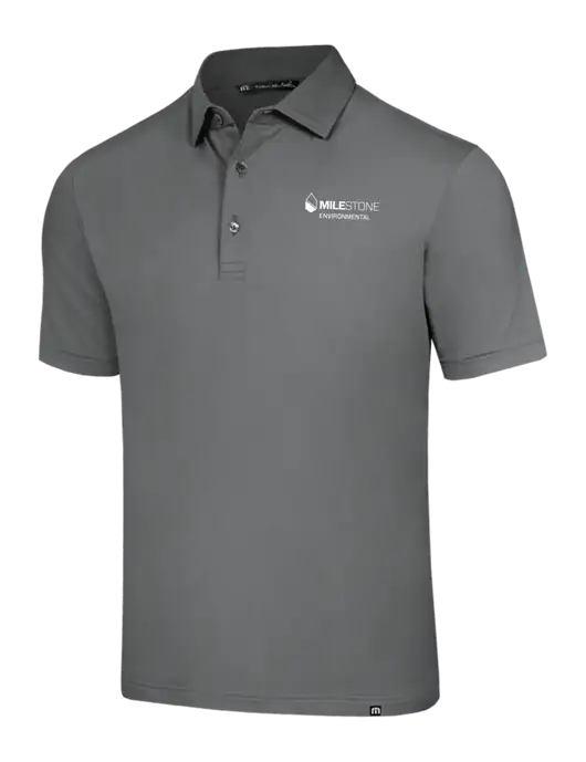TravisMathew Grey Glenview Solid Polo w/Milestone Environmental Logo