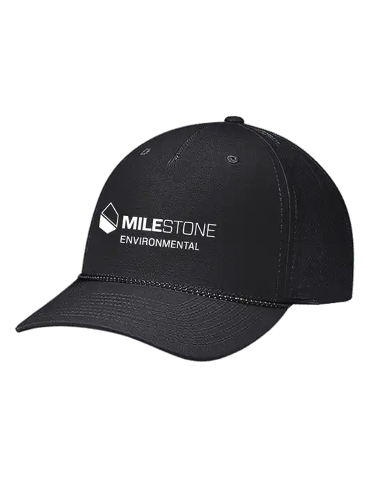 Richardson Laser Perf Performance Black/Black-Grey Rope Cap w/Milestone Environmental Logo