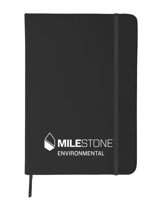 Black Comfort Touch Bound Journal 5" X 7" w/Milestone Environmental Logo
