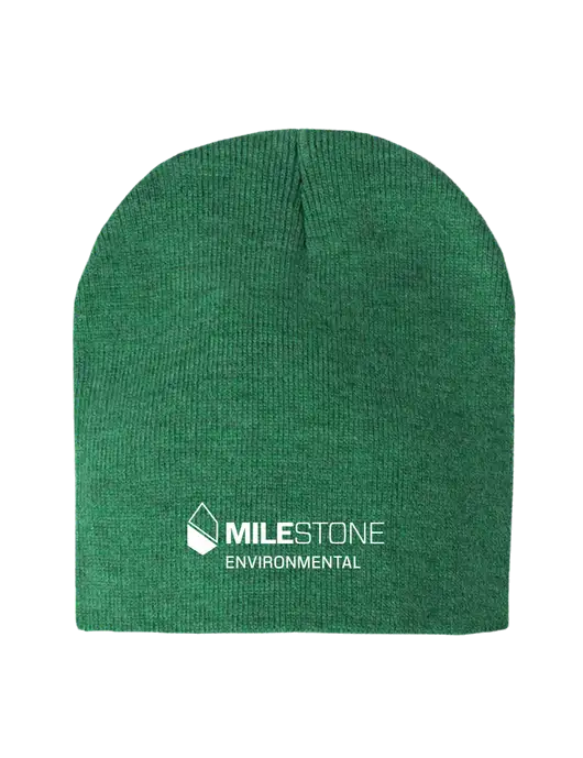 Kelly Green Heather Element Knit Beanie w/Milestone Environmental Logo