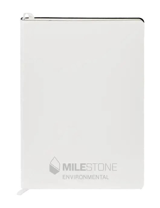Fabrizio White Soft Cover 5.75 x 8.125 Journal w/Milestone Environmental Logo