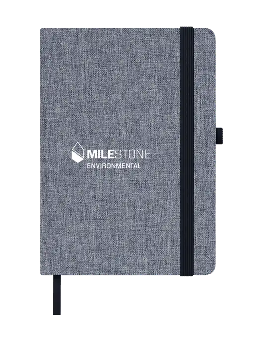 Twill Grey Heathered 5 x 7 Journal w/Milestone Environmental Logo