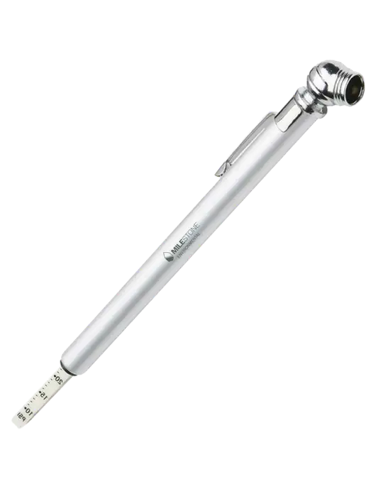 Quick View Silver Tire Gauge w/Milestone Environmental Logo