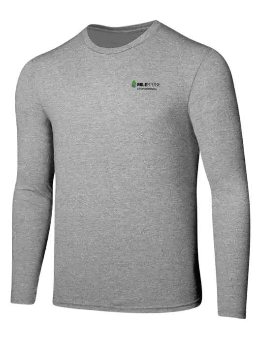 Seriously Soft Light Heathered Grey Long Sleeve T-Shirt w/Milestone Environmental Logo