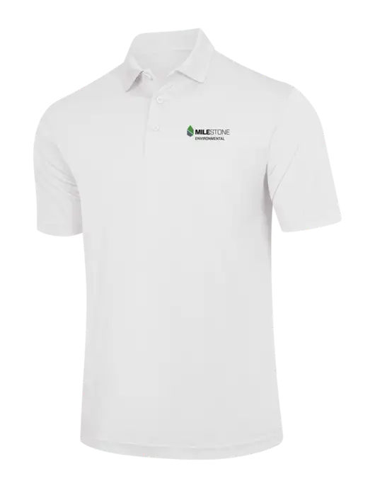 White PosiCharge Competitor Polo w/Milestone Environmental Logo