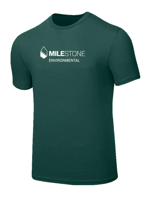 Seriously Soft Dark Green T-Shirt w/Milestone Environmental Logo