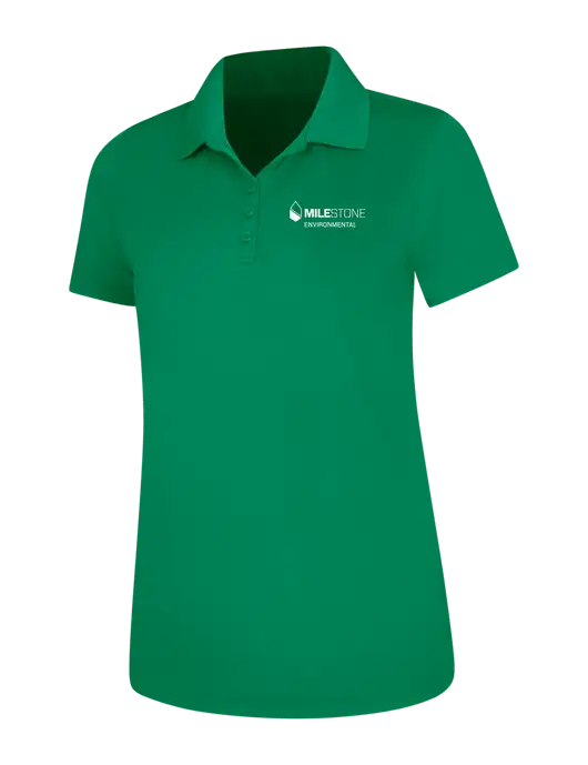 Kelly Green Womens Dry Zone UV Mesh Polo w/Milestone Environmental Logo