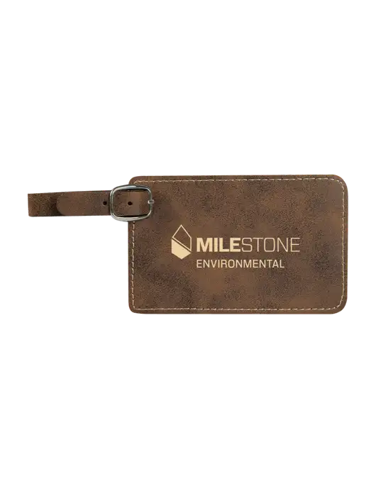 Rustic Leatherette Luggage Tag w/Milestone Environmental Logo