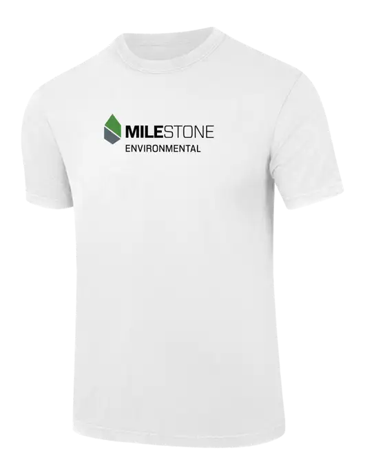 Comfort Colors 6.1 oz White Heavyweight Ring Spun T-Shirt w/Milestone Environmental Logo