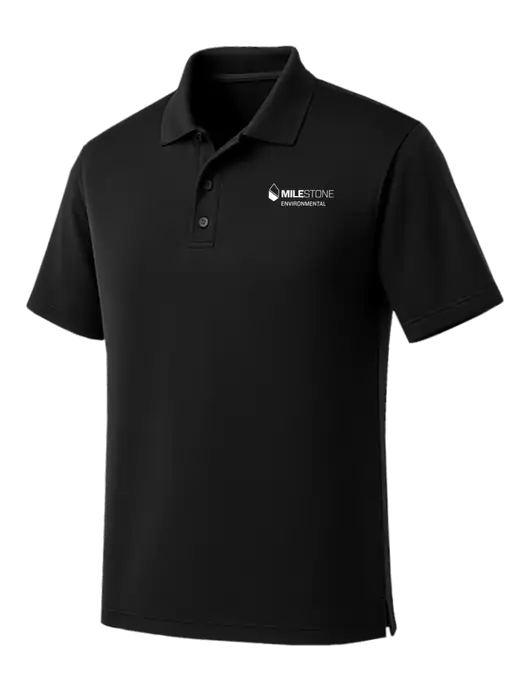 Black Dry Zone UV Micro Mesh Polo w/Milestone Environmental Logo