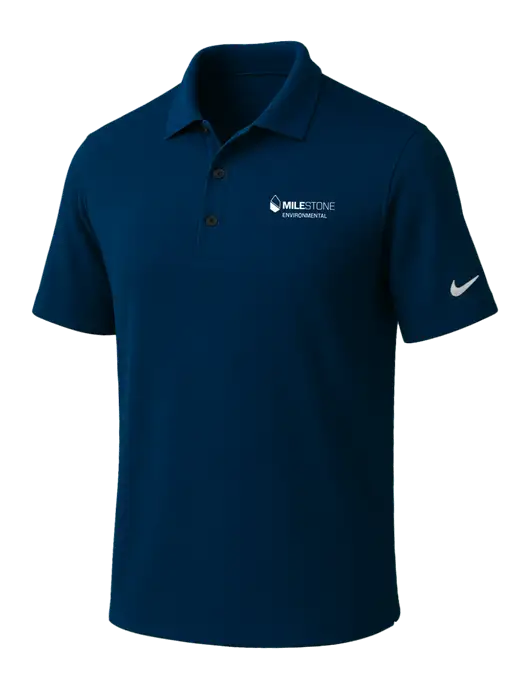 NIKE Navy Dri-Fit Micro Pique Polo w/Milestone Environmental Logo