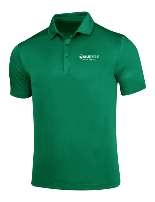 Kelly Green Posi-UV Pro Polo w/Milestone Environmental Logo