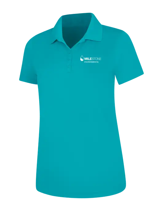 Light Teal Womens Dry Zone UV Mesh Polo w/Milestone Environmental Logo