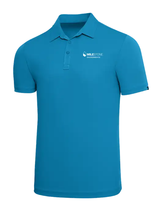 TravisMathew Sapphire Solid Oceanside Polo w/Milestone Environmental Logo