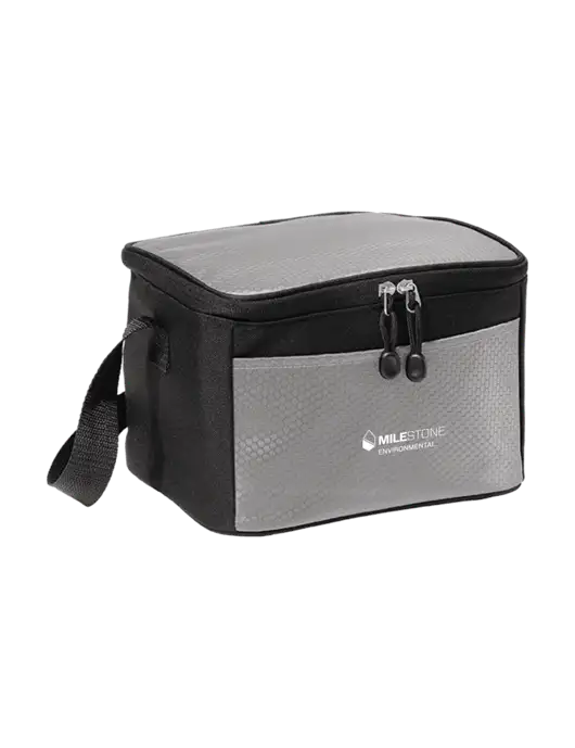 6 Can Grey/Black Cube Cooler w/Milestone Environmental Logo