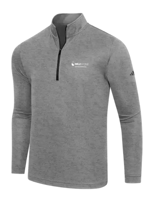 Adidas Black Heather  Lightweight Quarter Zip Pullover w/Milestone Environmental Logo