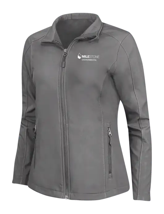 Medium Grey Womens Core Soft Shell Jacket w/Milestone Environmental Logo