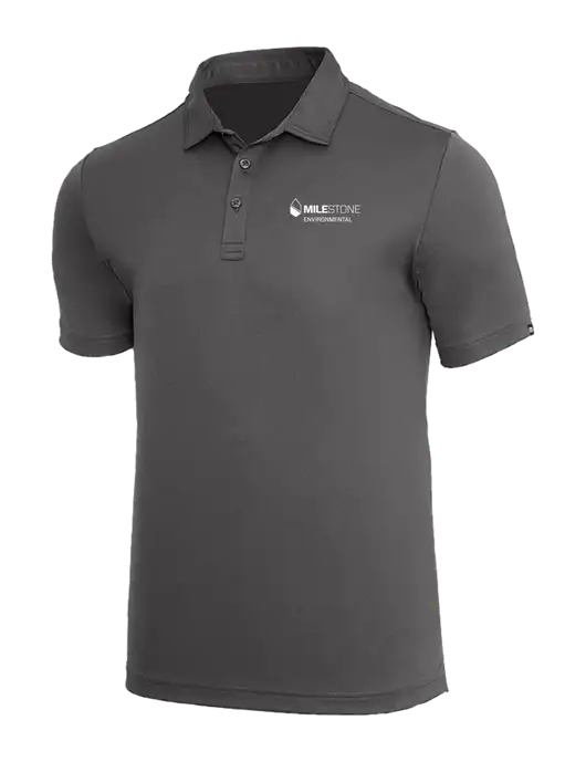 TravisMathew Med Dark Grey Coto Performance Polo w/Milestone Environmental Logo