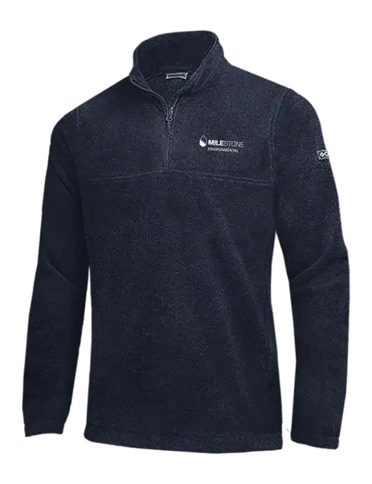 Columbia Navy Steens Mountain Fleece 1/2 Zip Pullover w/Milestone Environmental Logo