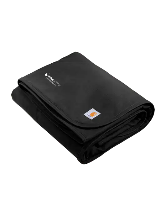 Carhartt Black Firm Duck Sherpa-Lined Blanket w/Milestone Environmental Logo