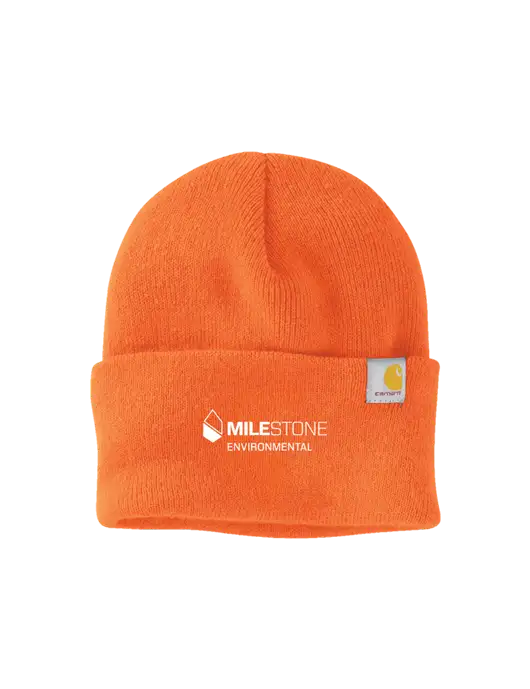 Carhartt Orange Watch Cap 2.0 w/Milestone Environmental Logo