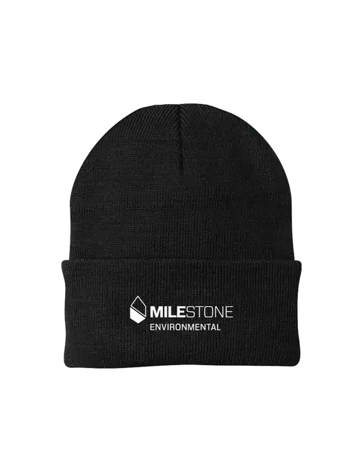 Black Knit Cap w/Milestone Environmental Logo