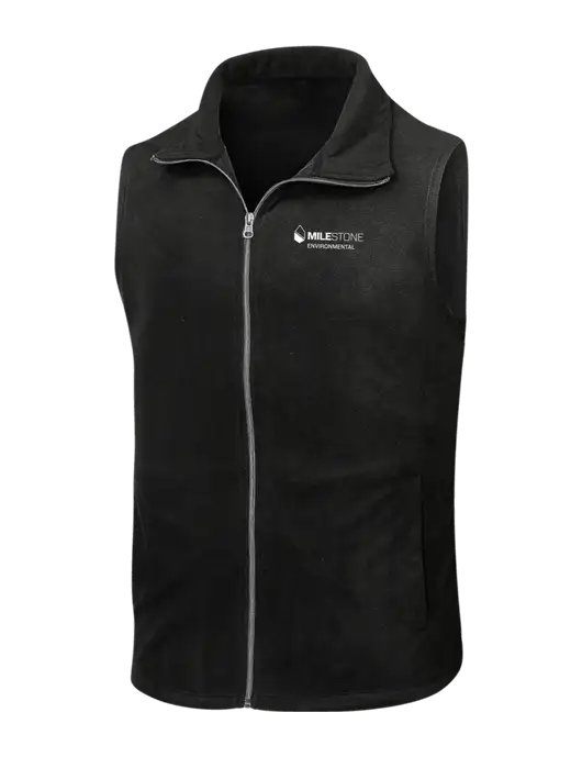 Black Microfleece Vest w/Milestone Environmental Logo