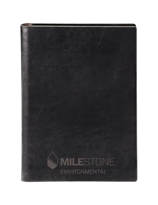 Fabrizio Black 7 x 9.625 Padfolio & Notepad w/Milestone Environmental Logo