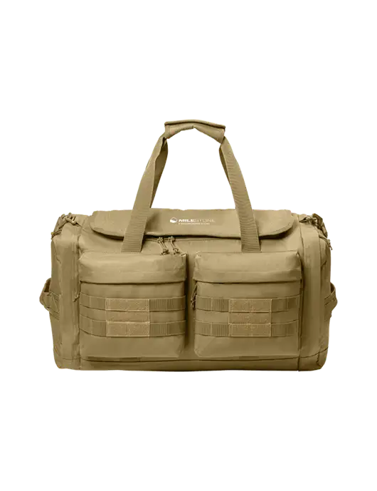 CornerStone Dark Tan Tactical Duffel w/Milestone Environmental Logo