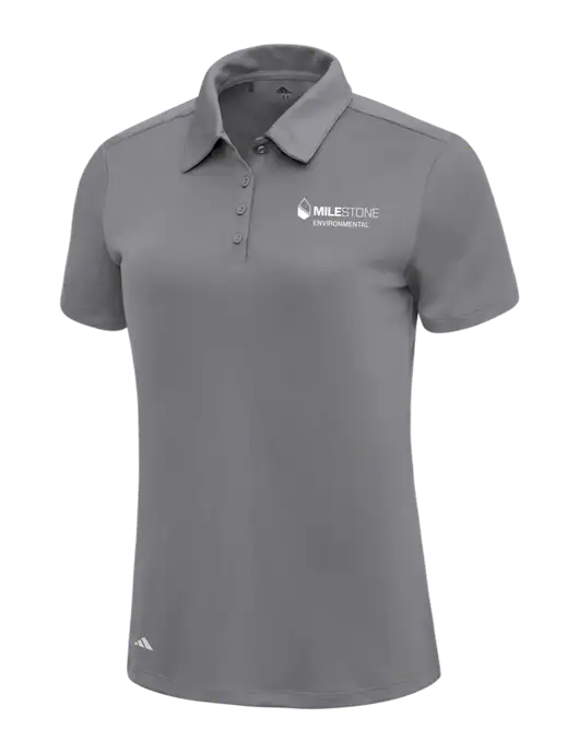 Adidas Medium Grey Womens Ultimate Solid Polo w/Milestone Environmental Logo