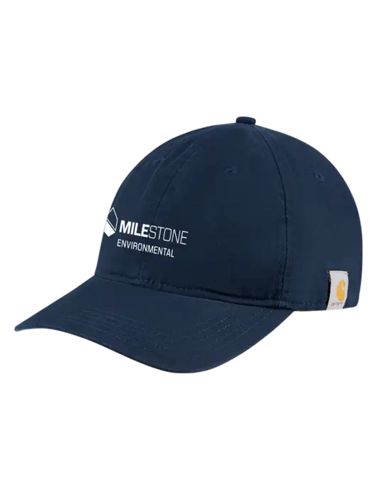 Carhartt Navy Cotton Canvas Cap w/Milestone Environmental Logo